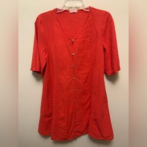 SPIEGE DI LINO Made In Italy  Linen/Cotton Button Up Dress